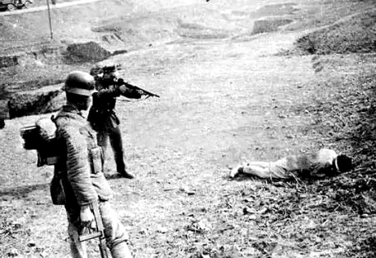 1946 年枪决鹤丸光吉时原本打算是步枪行刑，军官气不过直接用冲锋枪把他突突了。