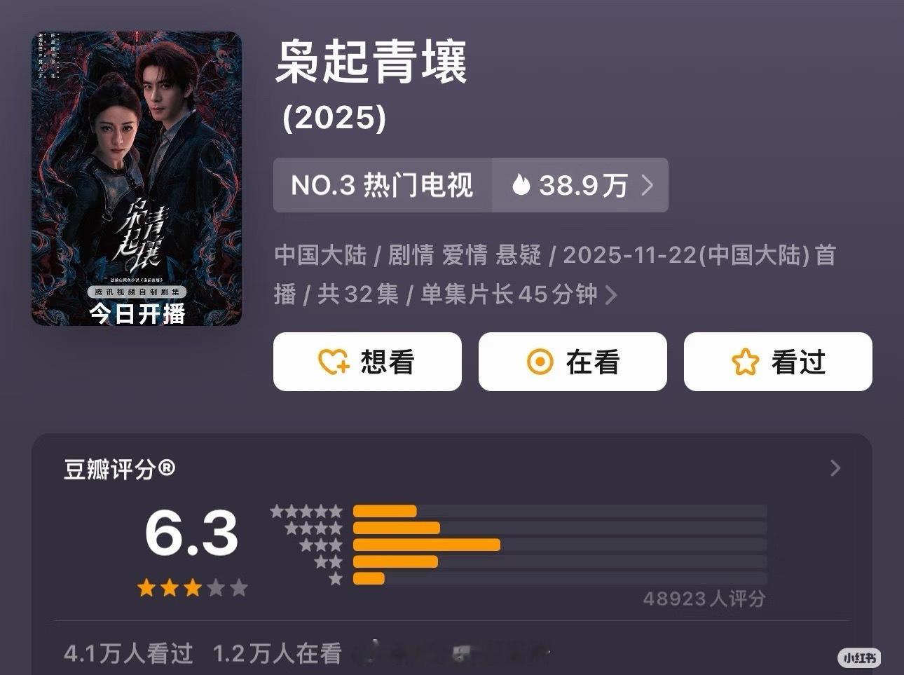 枭起青壤豆瓣开分6.3 低or高 