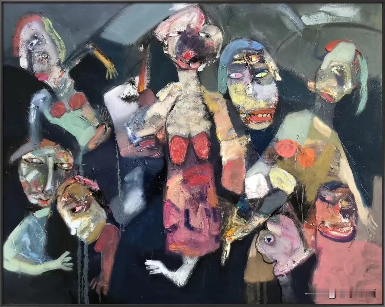 王进老师绘画作品欣赏
众生  油画100X80Cm