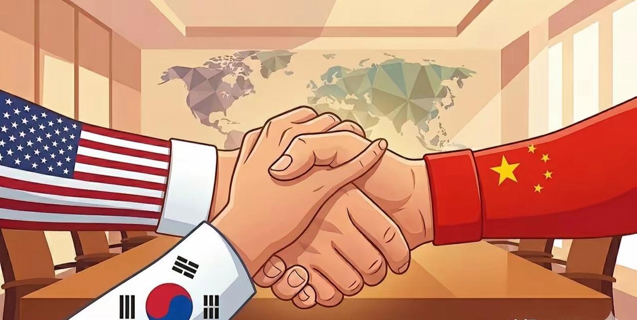 日本人担忧地说，中国、美国、韩国三方在韩国进行贸易磋商，不带日本玩，一直叫嚣的高