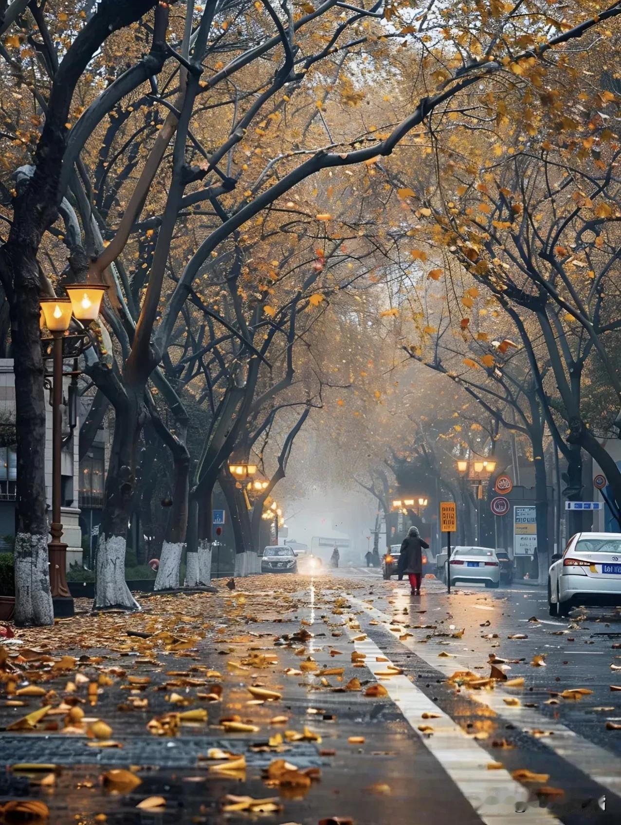 #一句话证明秋天来了#清风扫落叶，寒风忽咋起！