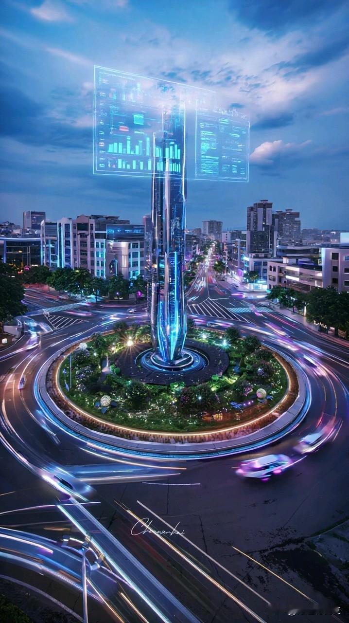未来科技感爆棚的都市夜景，真的太让人着迷了！就像2025年重庆的夜景，完全就是一