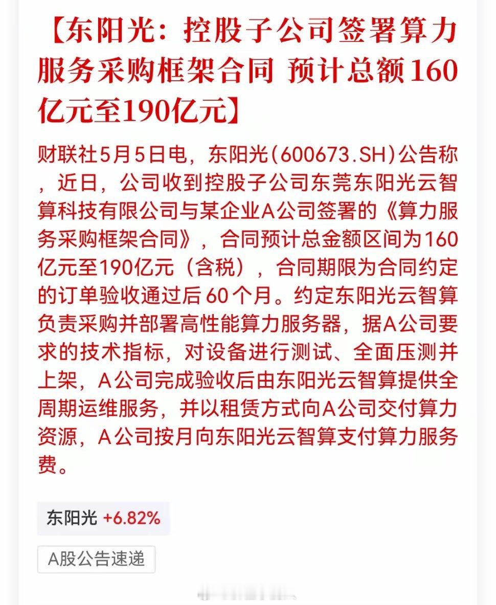 10万股东彻夜狂欢！签下190亿天价算力大单，5个涨停板稳了？五一假期刚结束，A