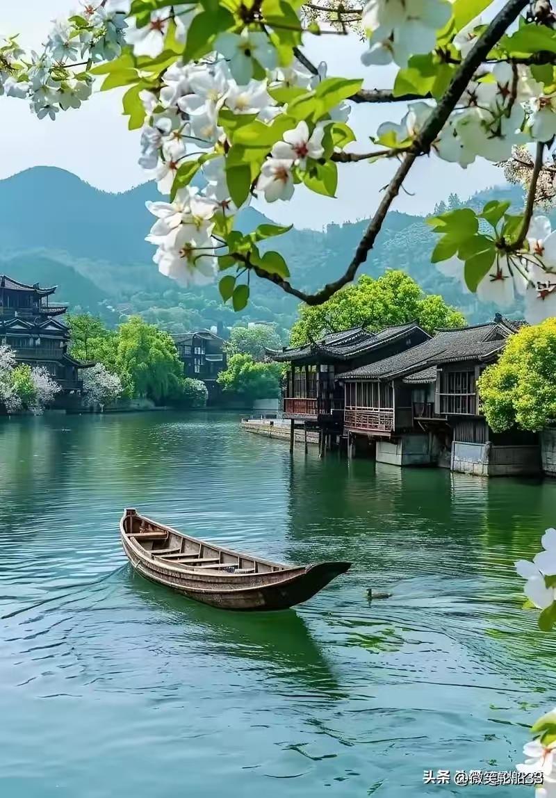 清江引·春水
碧漪碎摇船影曳，
一岸梨花雪。
风酥袖底香，
不道江南月。
何妨醉