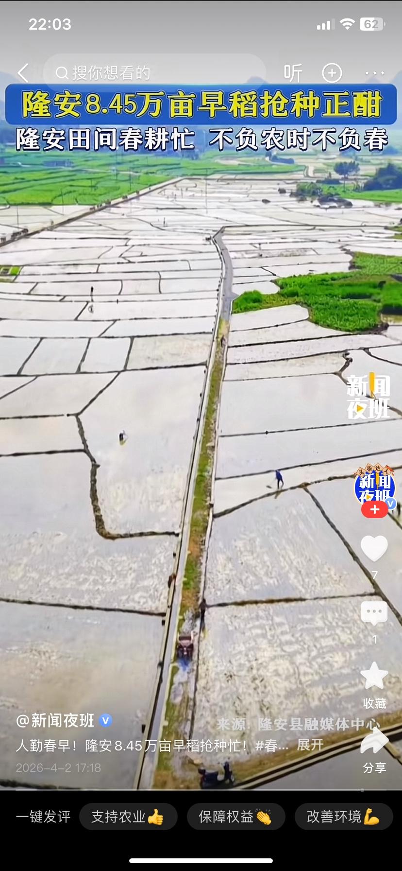 ，人勤春来早！隆安8.45万亩水田奏响早稻抢种“春耕曲”

春风拂沃野，春耕正当