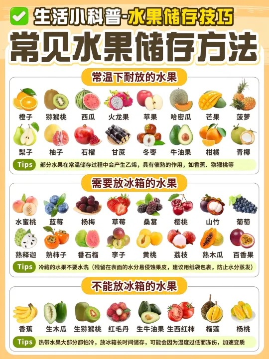 水果储存秘籍🍎 让新鲜多停留一会