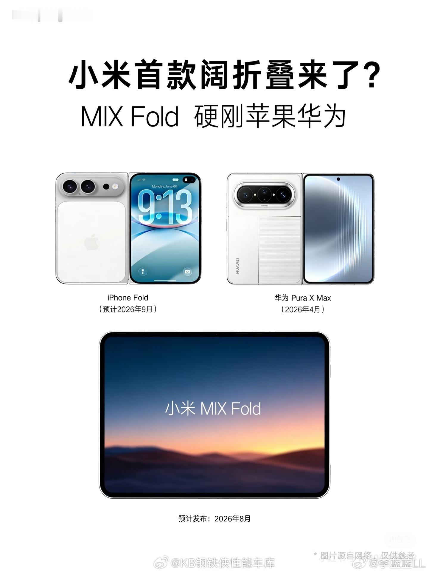 小米超高端万元阔折叠曝光小米万元级阔折叠屏新机曝光，大概率为MIX Fold 5
