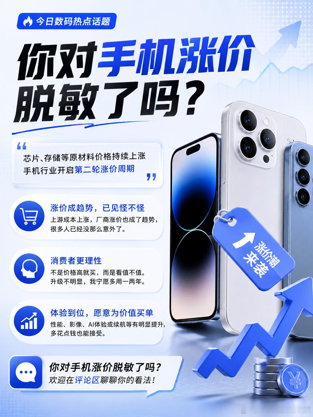 这一轮手机涨价，好像很多人已经没那么意外了。芯片、存储等上游成本上涨，厂商涨价也