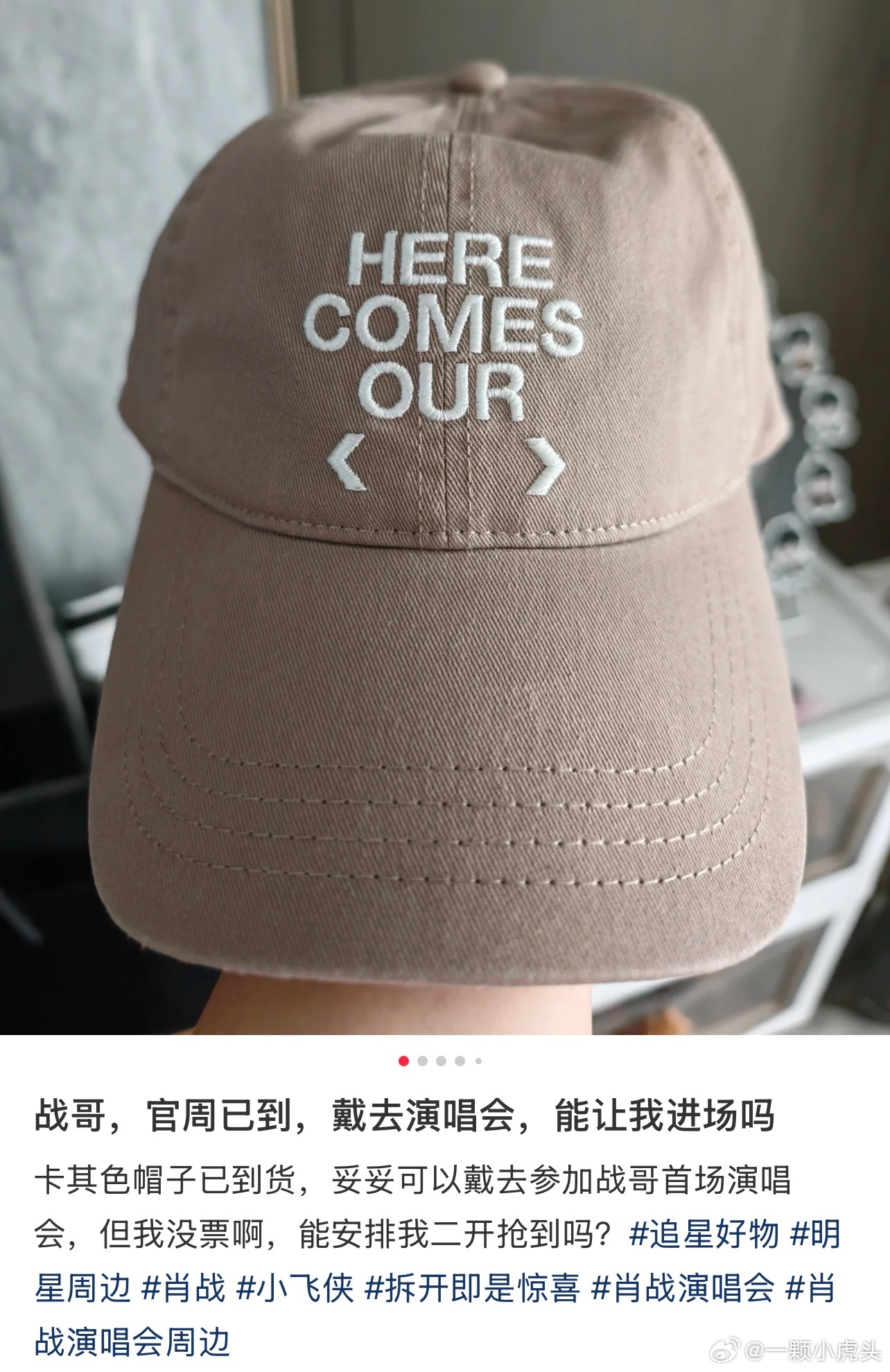 有人收到了肖战演唱会周边帽子了，做工很好，颜色好高级好好好看啊，就是潮牌的样子，