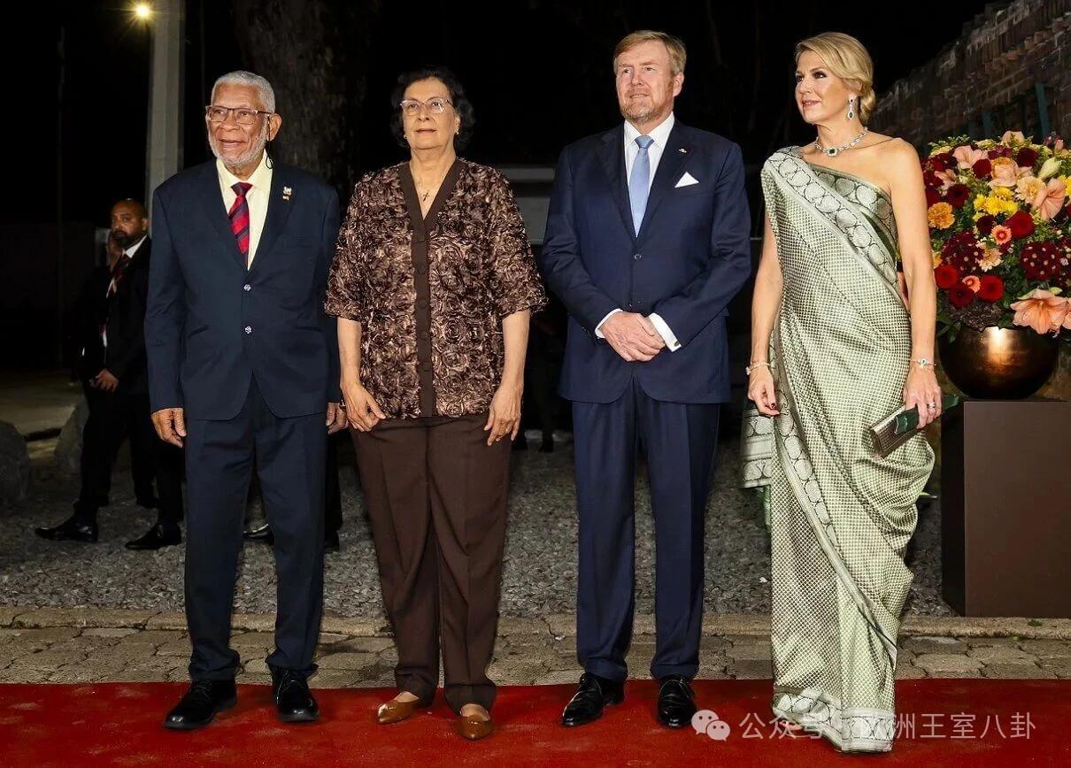 这几天荷兰国王威廉-亚历山大和玛克西玛完成了对前殖民地苏里南（位于南美，总统为詹