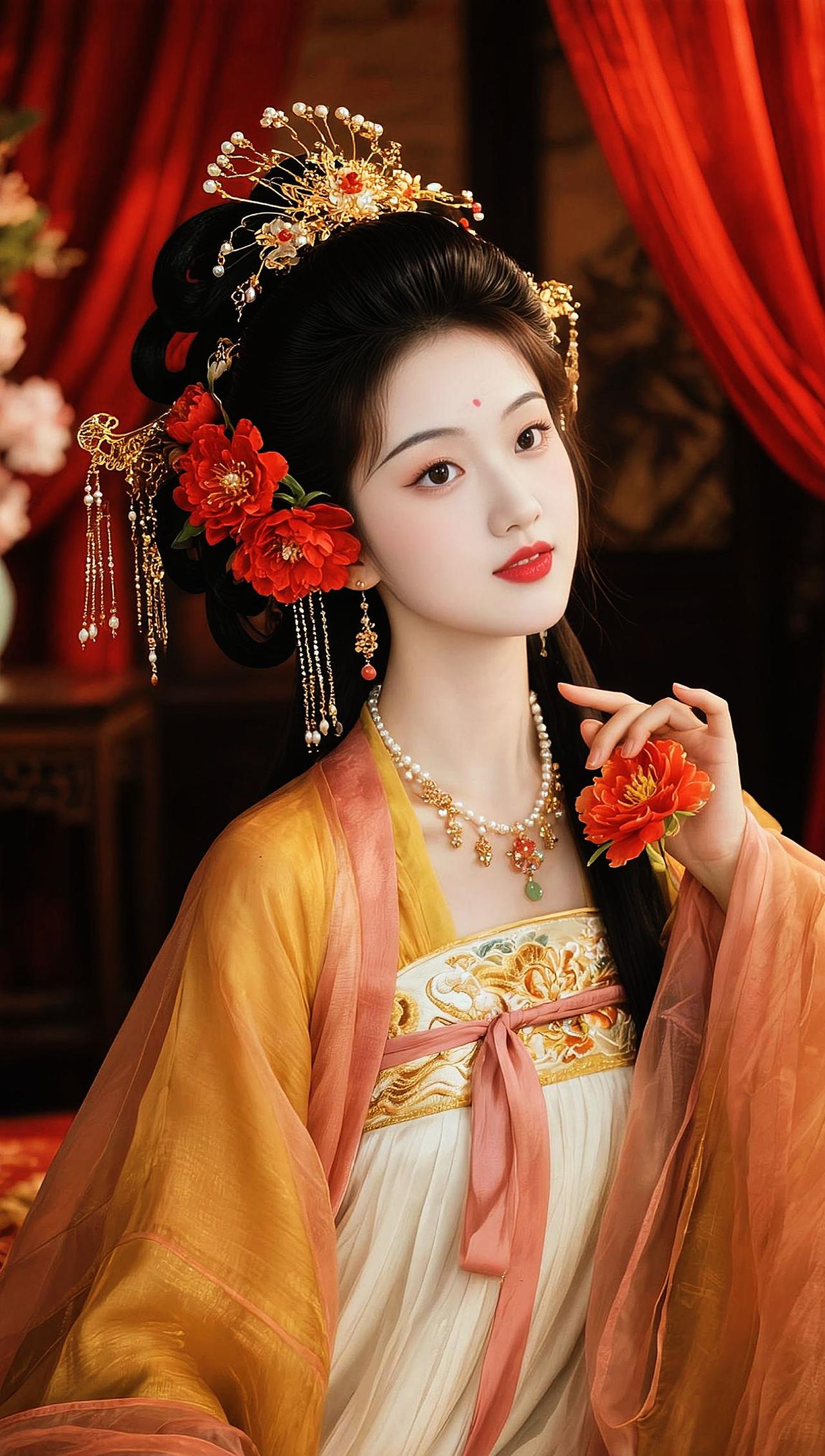 AI盛唐美人写真 抖音ai创作 古典妆造 国风古韵 汉服之美在华夏