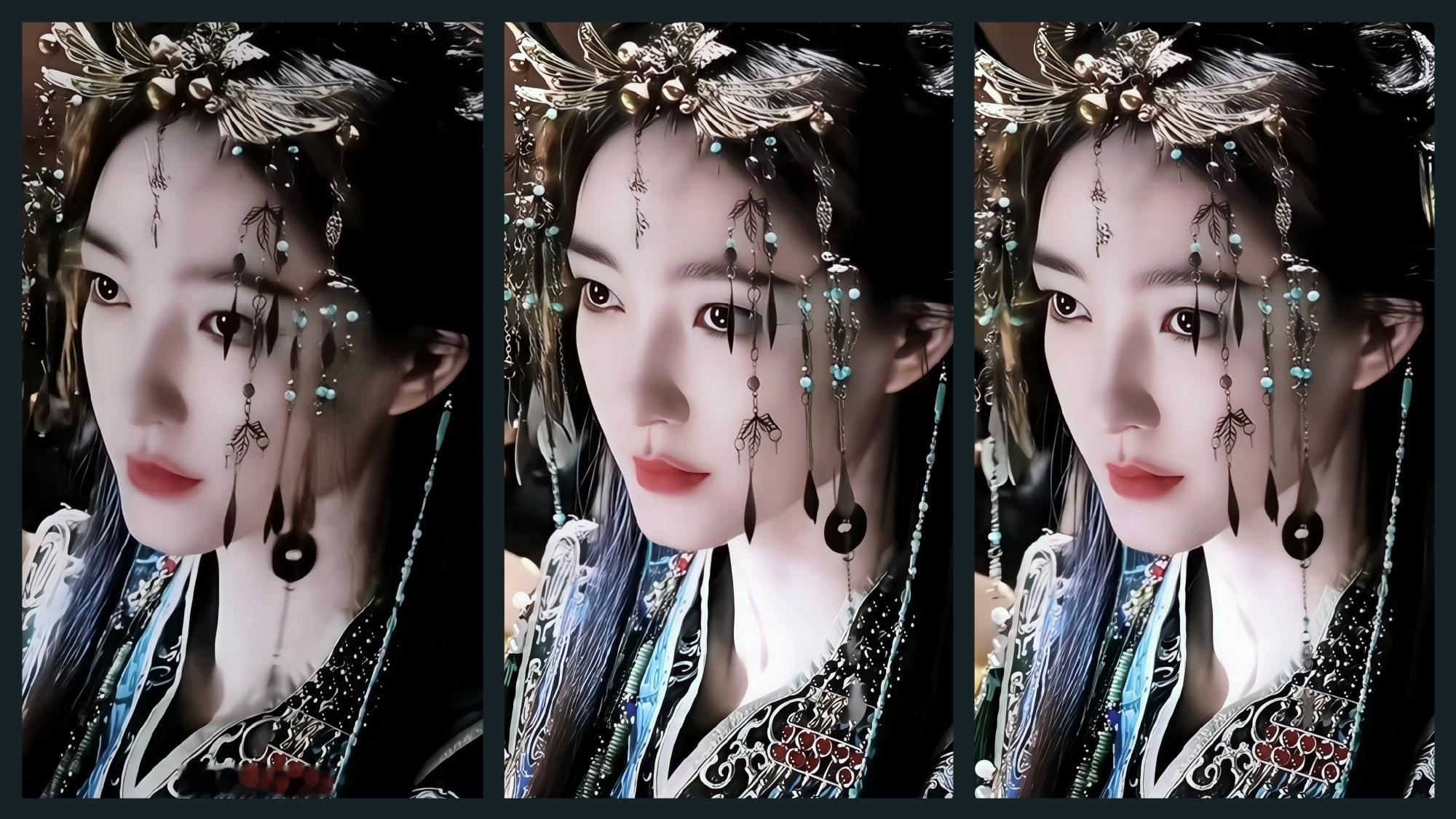 好久没在内娱见过这种类型了 妥妥地古风美人，光是坐在那里都像一副画卷般美好了，太