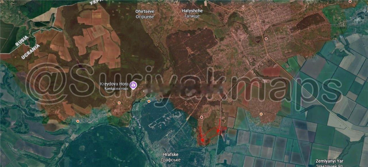 俄乌局势第1387天：

哈尔科夫北部地区局势：过去三天，俄军完全控制了利曼地区