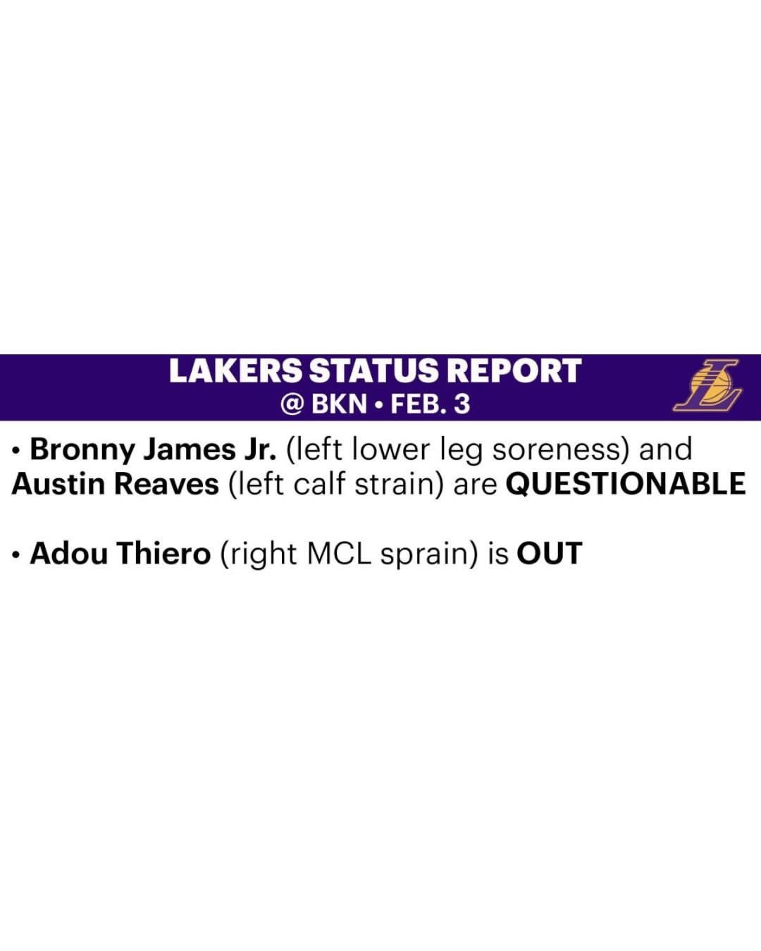 湖人八连客的最后一场，客场对战篮网，里夫斯大概率回归！同时也是交易截止日前的最后