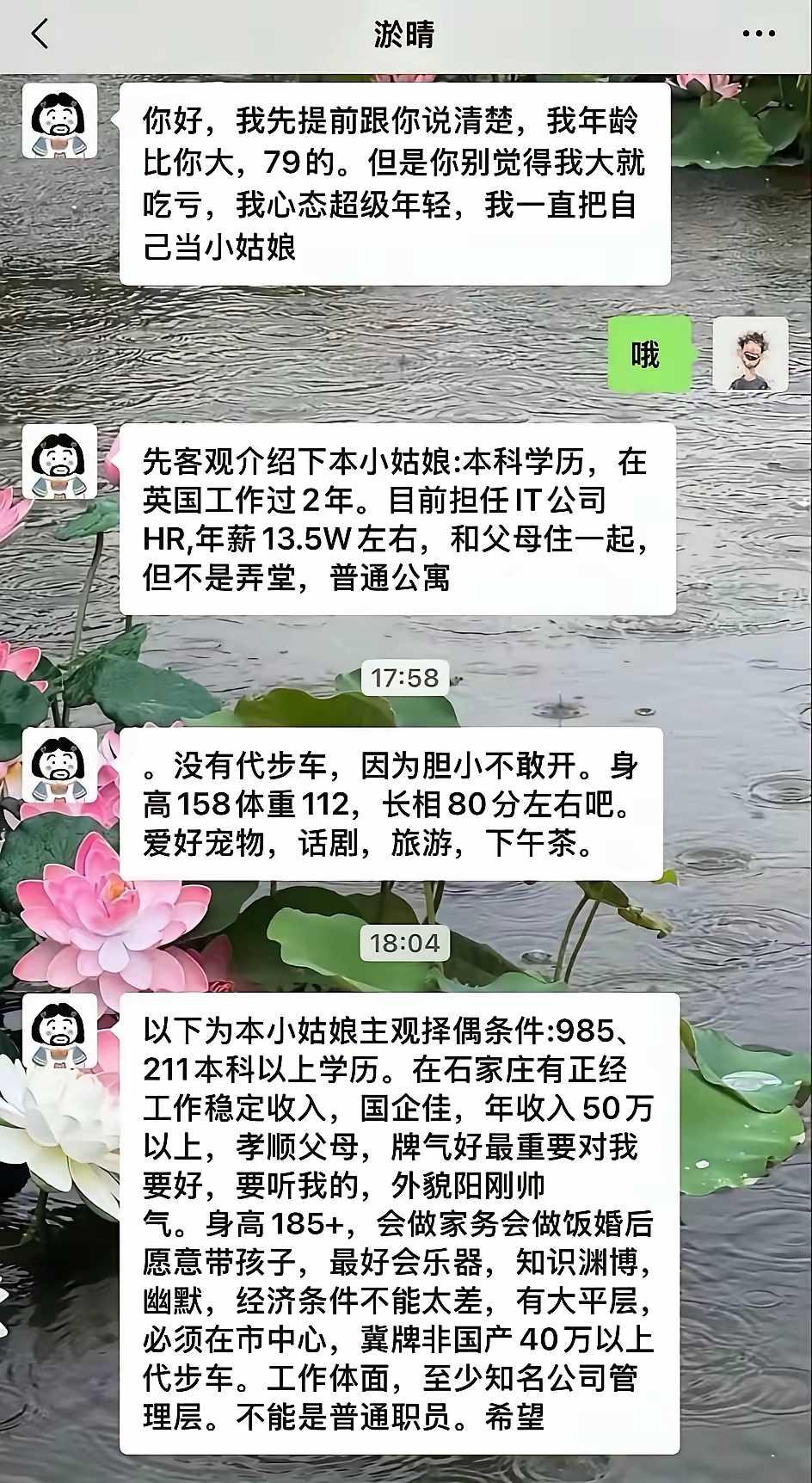 79年，一年才13.5，怎么好意
思要求那么高的？