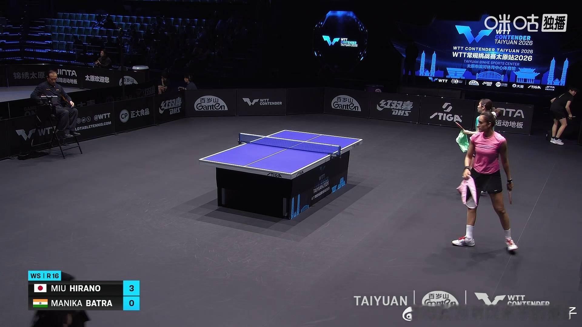 大藤沙月3比1苏籽童（5，4，-8，0）平野美宇3比0巴特拉（9，7，8）晋级2