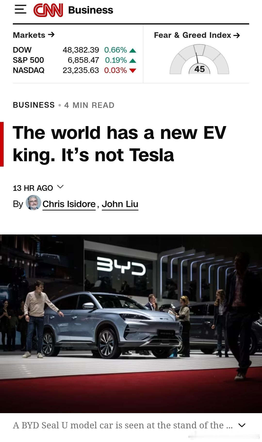 还是CNN会起名，EV King，真正的纯电之王，靠的是独步全球的纯电销量和U9