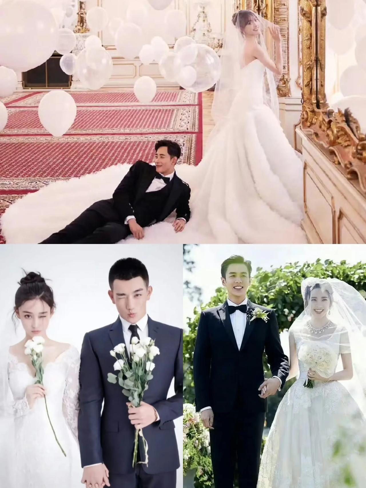 不管过多久，还是会被这三对明星夫妻的婚纱照给惊艳到。

1.唐嫣、罗晋

2.张