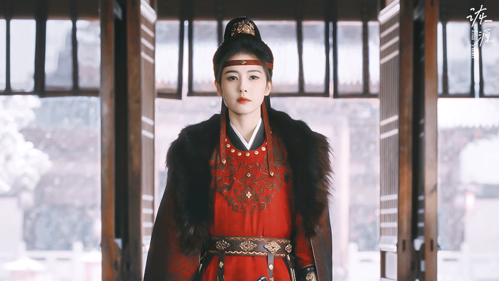 白鹿 《唐宫奇案》李佩仪 / 动图▷EP34-03 高马尾+红衣（红黑）+黑斗篷