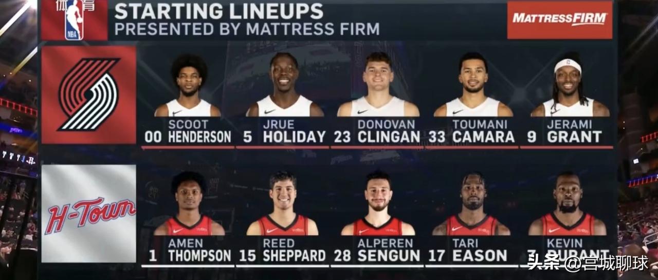 火箭对阵开拓者首发:
1、谢泼德
2、杜兰特
3、伊森
4、阿门
5、申京
开拓