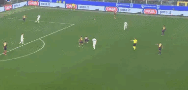 意甲第15轮 热那亚1:2国际米兰维蒂尼亚单刀破门 