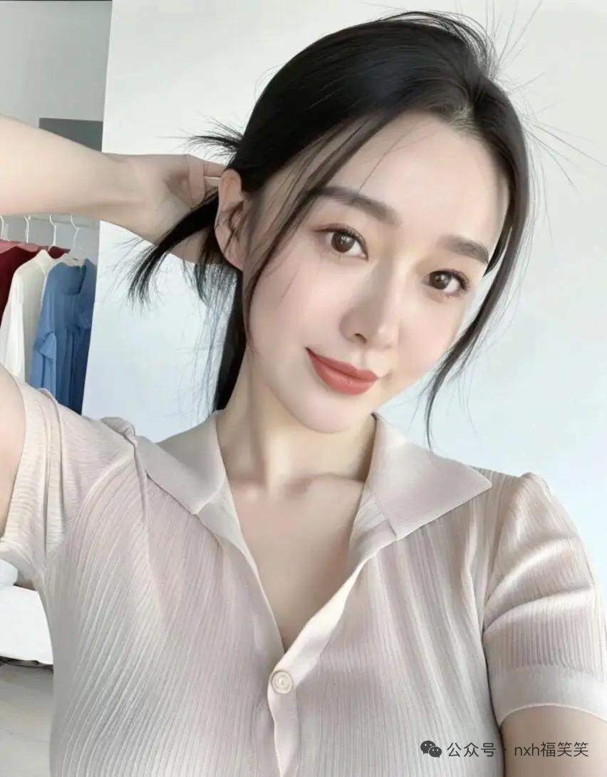 这个女生正在摆个姿势自拍。