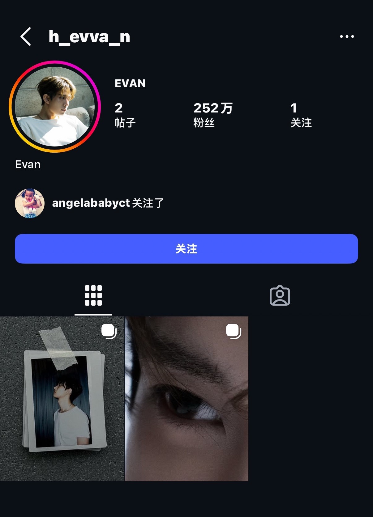 我靠 鼻姐ins关注了李羲承angelababy关注李羲承