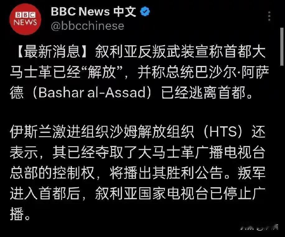 盘踞叙利亚五十年的阿萨德家族被推翻了！ 12月8日，反政府武装占领大马士革，阿萨