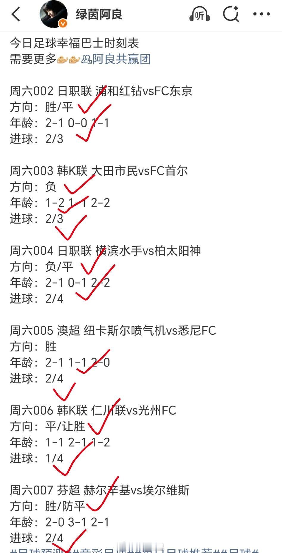 今日早场已红单，非常Nice阿良共赢团竞彩足球体彩足球预测