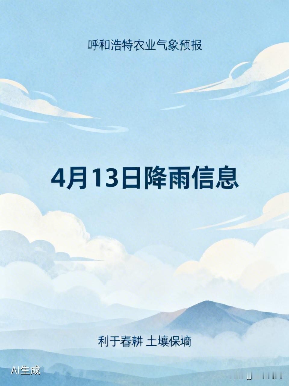 4月12日11时20分发布农业气象：受弱冷空气影响，预计13日凌晨至白天，全市自