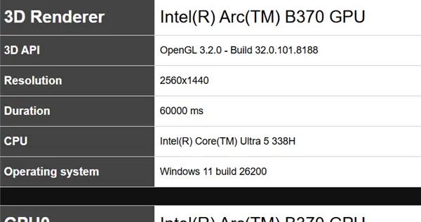 Intel 10核銳炫B370集顯跑分曝光：超越RTX 3050