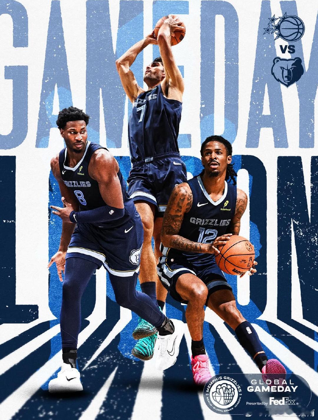 【比赛预告】伦敦赛灰熊vs魔术  cr：孟菲斯灰熊 