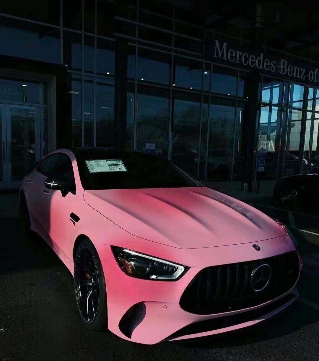 奔驰改色的王炸款？这个颜色开出门难道不吸睛？这款【少女心事】车膜 真的好好看的啊