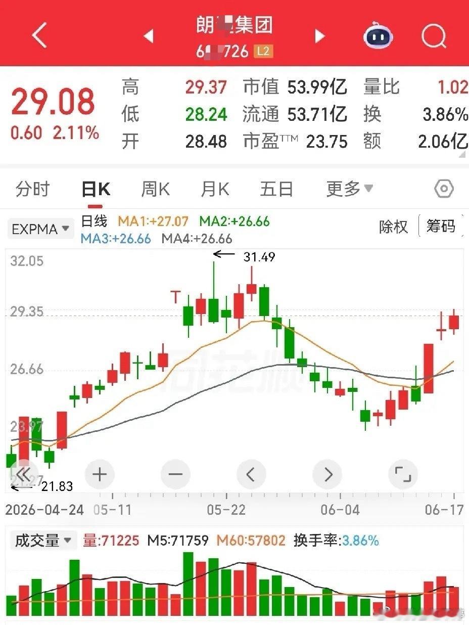 朗迪集团和安邦护卫朗迪集团从高位跌了9天，第十天开始反弹，7天里走出一个涨停，涨