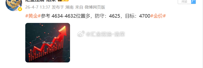 黄金4632位置多，现行情如期上涨，现报价4645位置，多单顺利浮盈130个点，