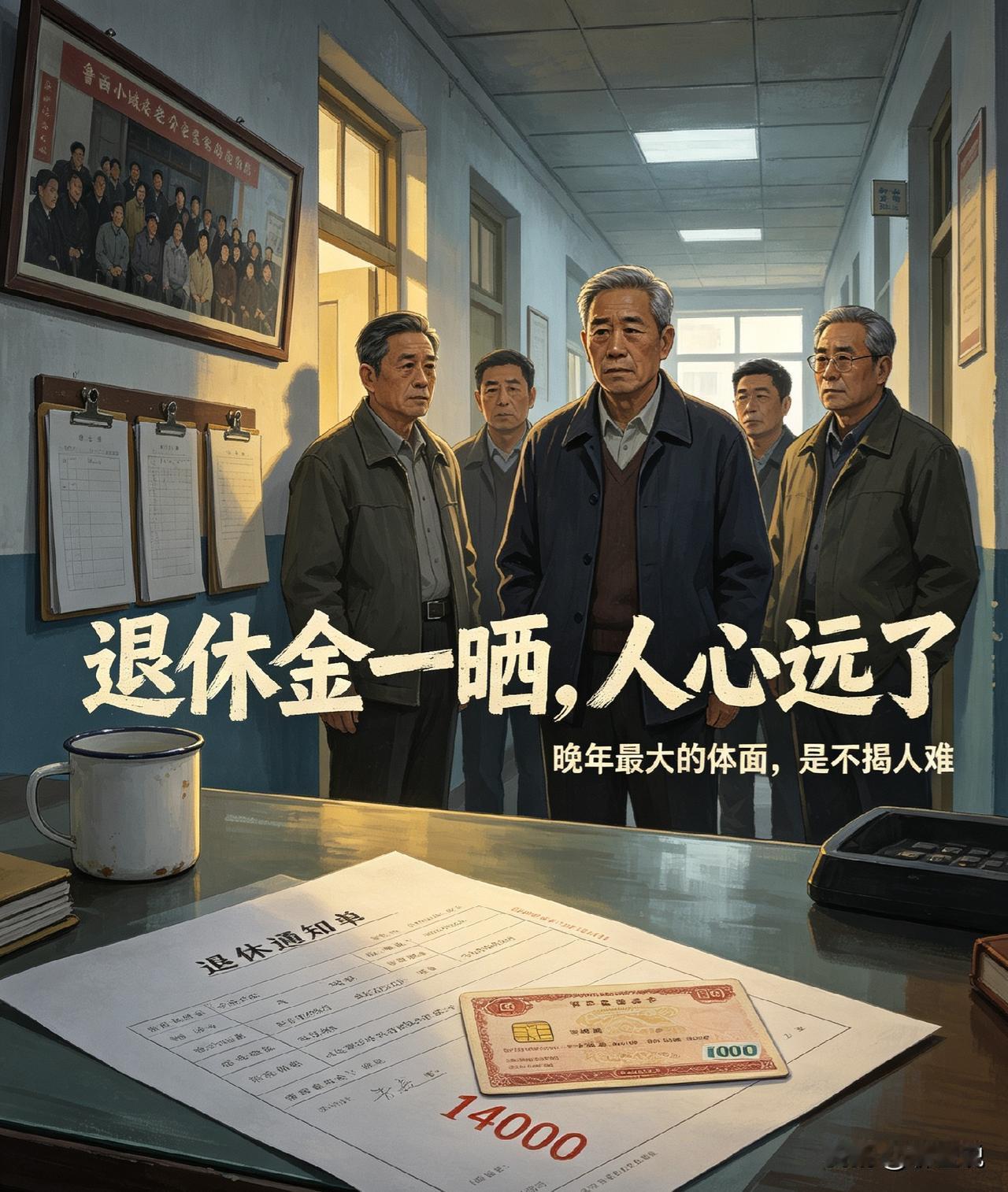 坐标聊城。
单位一位退休老人，
总在老同事的圈子里，晒自己每月一万四的退休金。