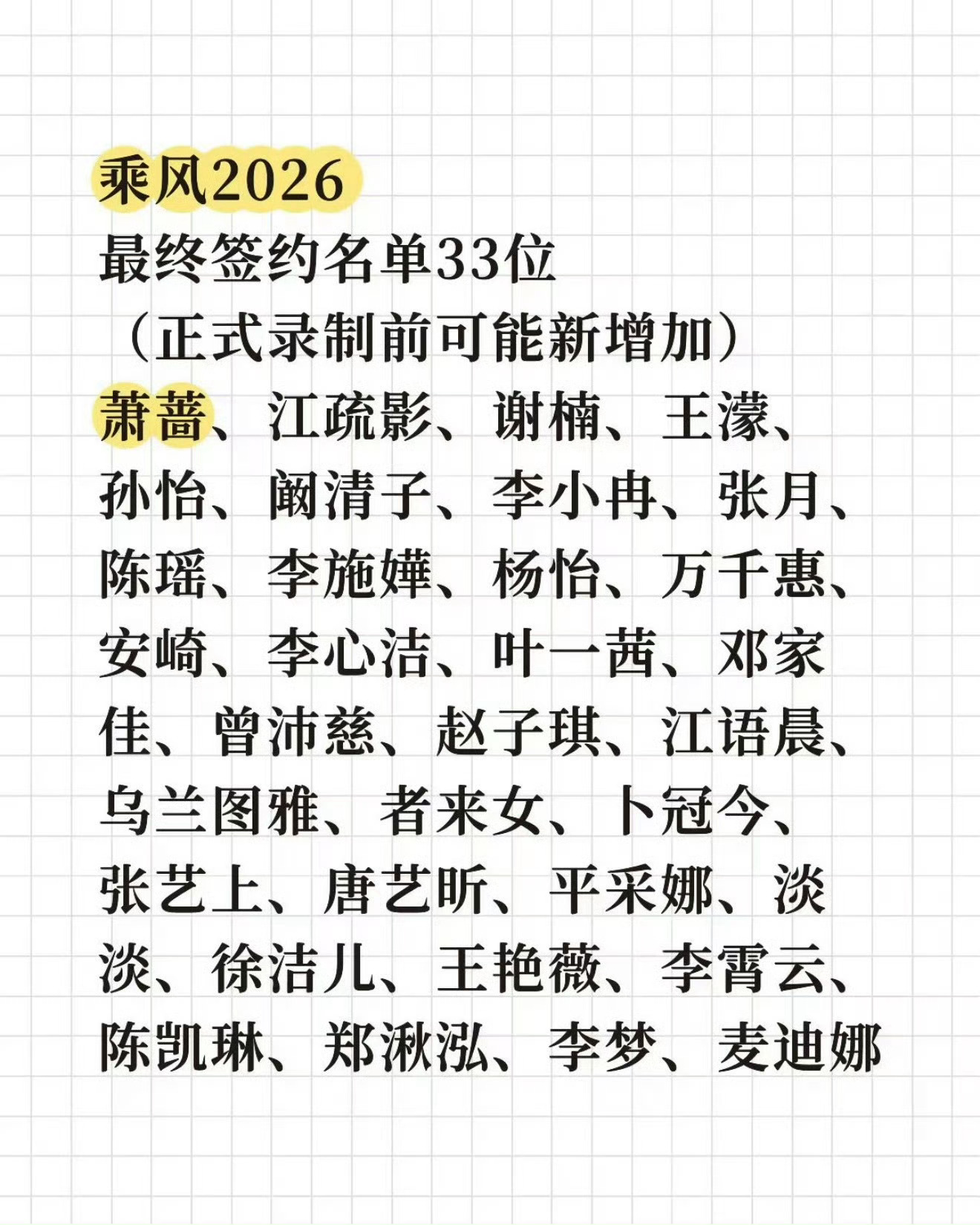 浪姐7这个名单又没有范玮琪了？曾沛慈终于上了 