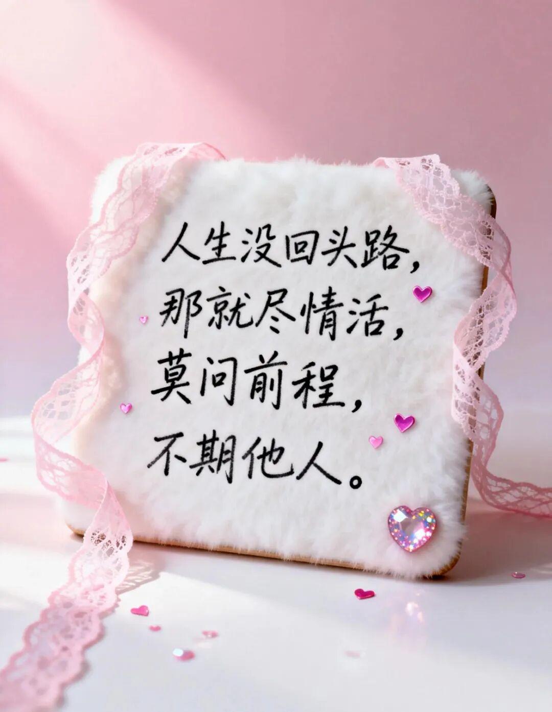 今天读到的金句人生沒回头路，那就尽情活，莫问前程，不期他人！