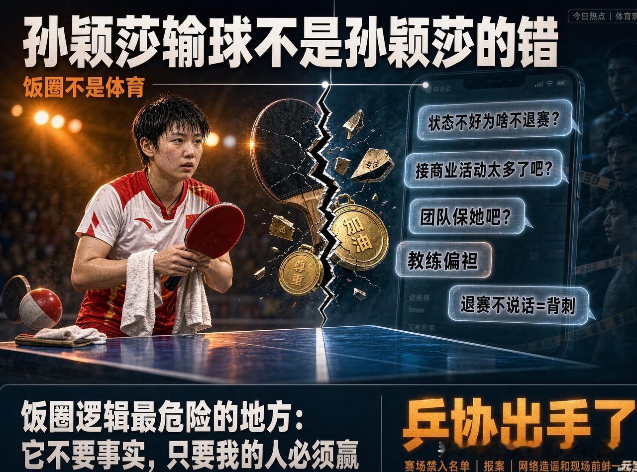 孙颖莎输给世界第101，王皓被骂到报警：国乒最危险的对手，已经不在球台上

10