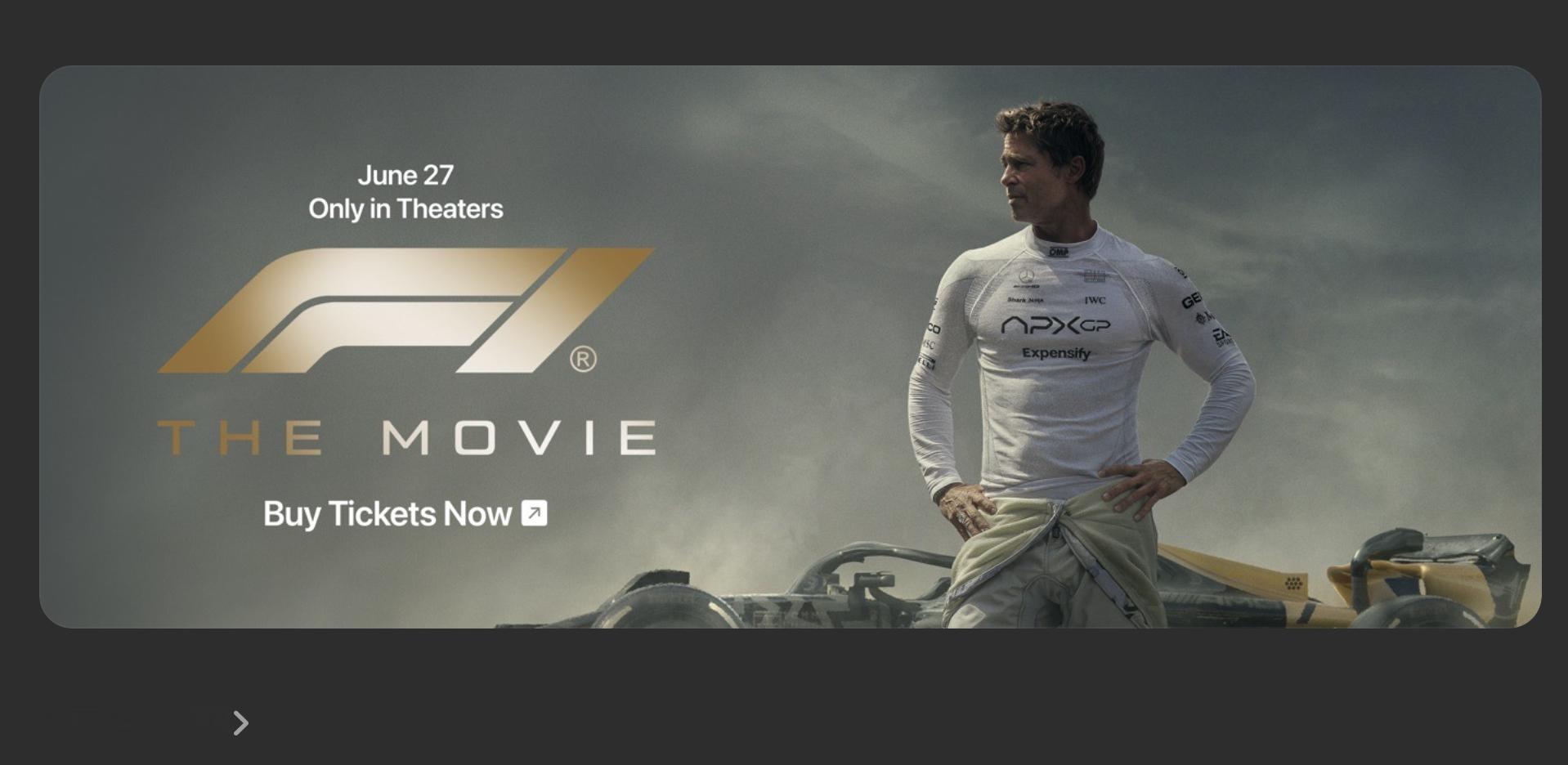 Apple 现在的野心好大。比如 F1 电影，27 线下首播。通过 TV App
