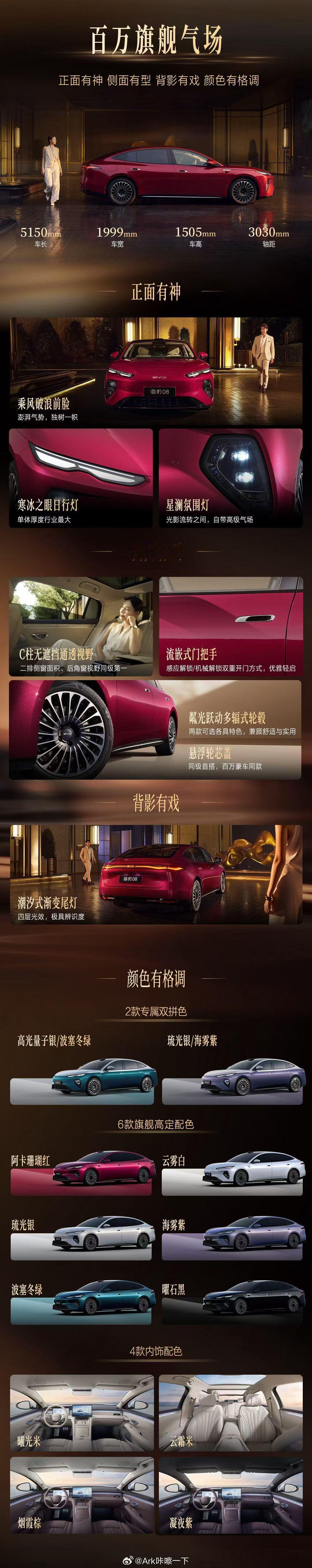 昨晚比亚迪正式发售海豹08，我个人认为这是目前比亚迪最好看的车型，没有其他车型的