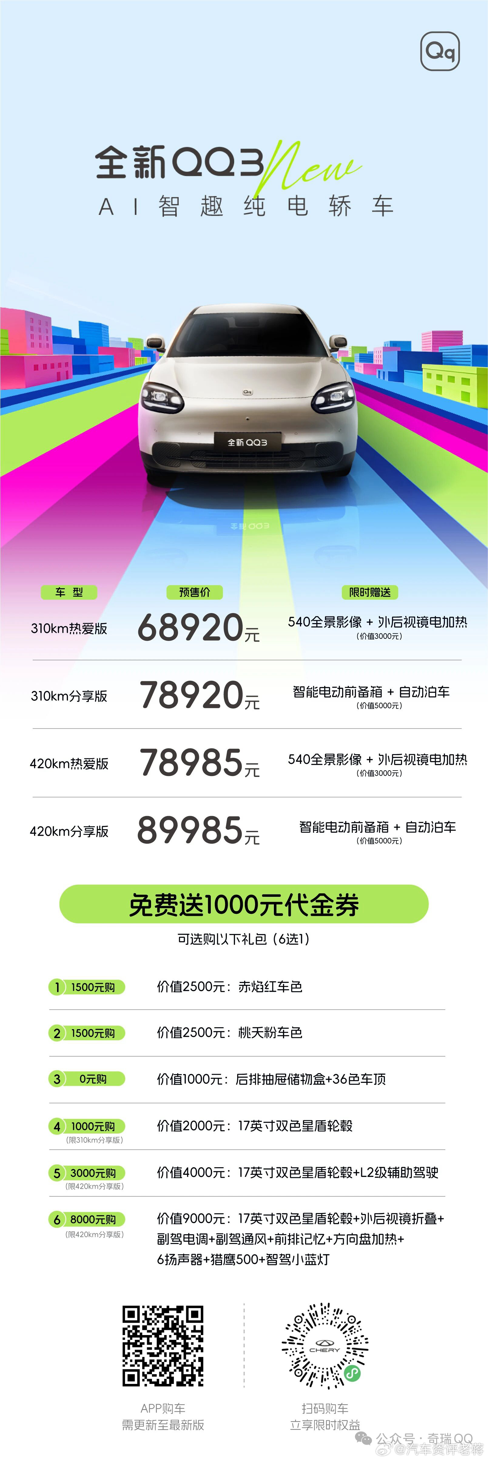 老蒋原创 奇瑞qq 这个车发布预售，很多人说贵。其实在我看来相对于价格更加不太合