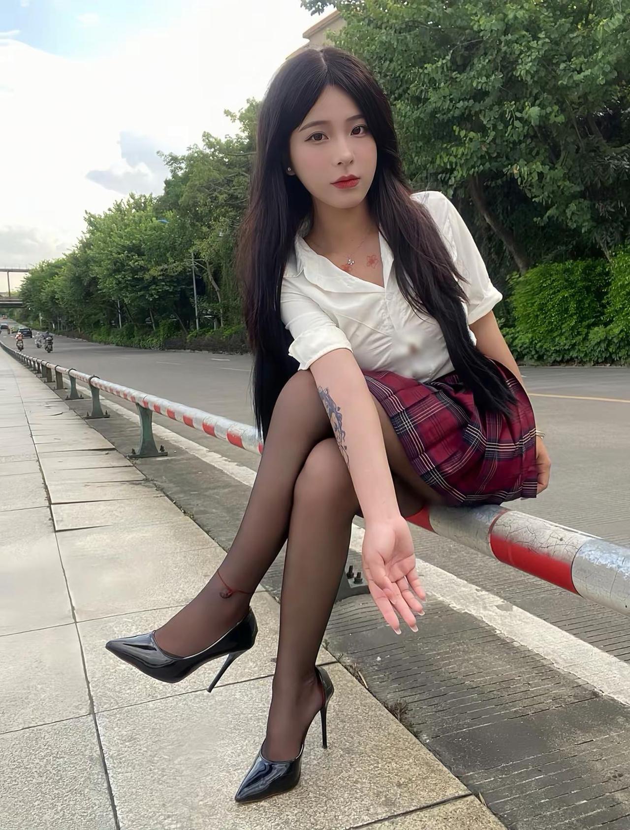 黑色高级感穿搭 jk制服女孩