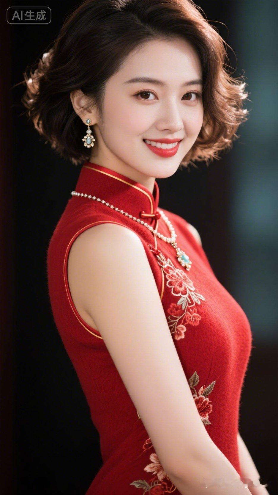 优雅红衣美人，尽显东方韵味！