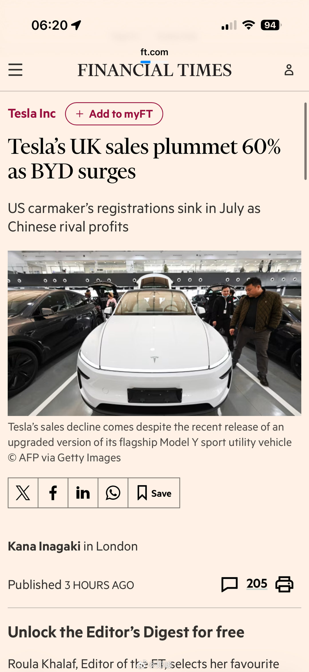 特斯拉的电动车销量上个月在英国暴跌 60%，欧洲市场需求整体下滑，而中国竞争对手