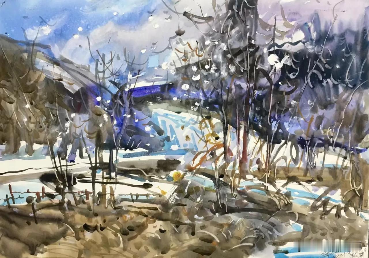 张继渝老师绘画作品欣赏
水彩4开默写-2021年初雪