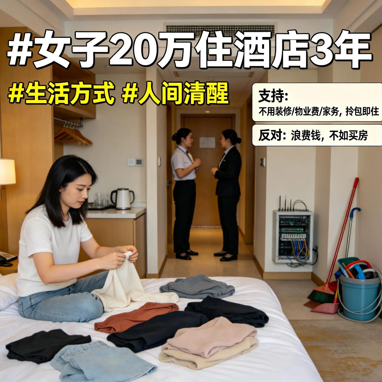 今天才明白，花20万住酒店3年，真不是任性
 
安徽一女子，3年花20万长住酒店