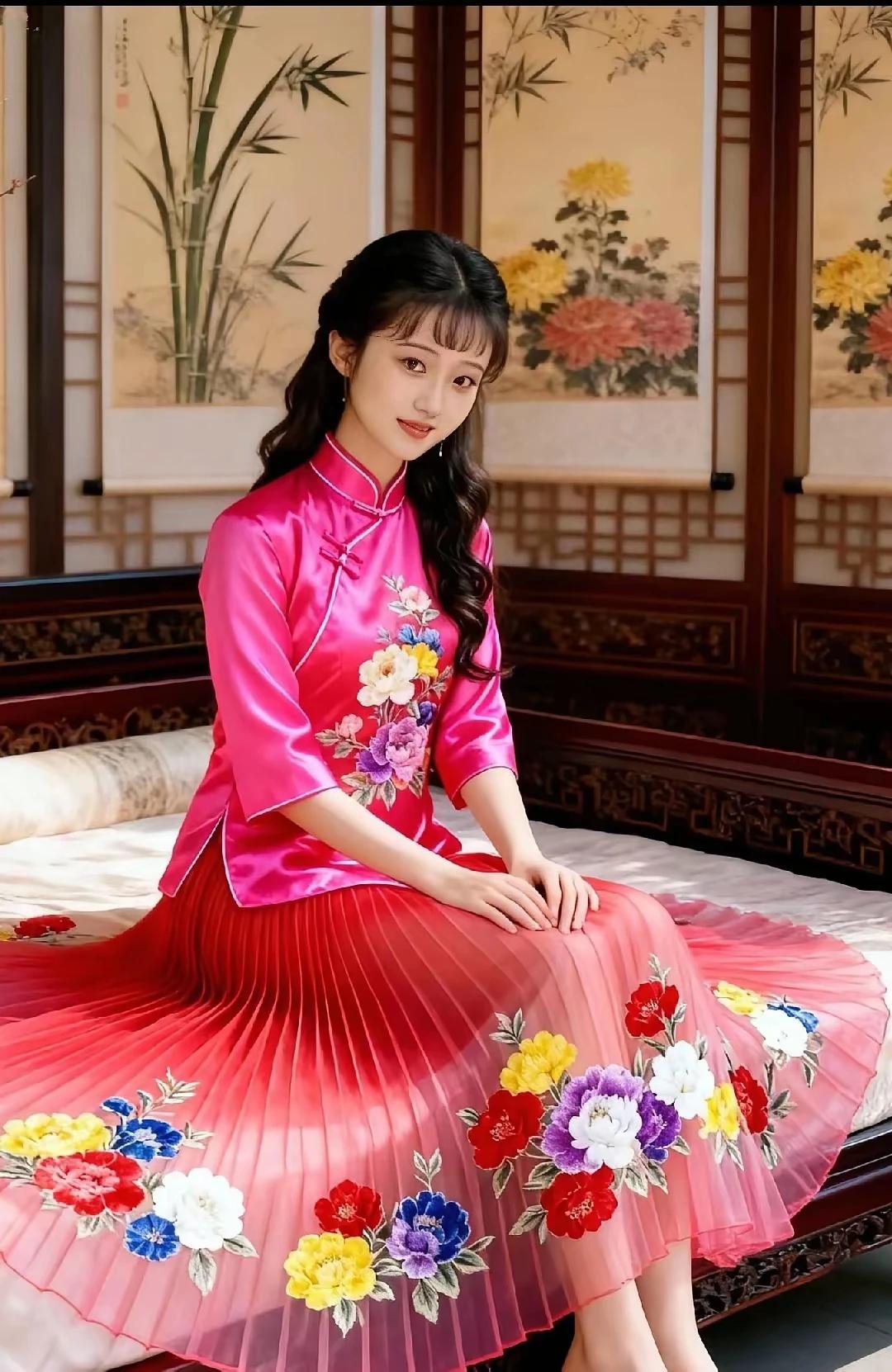 莫言人间无绝色，
今朝得见断人肠。
眉弯远山含浅黛，
眼横秋水漾微光。