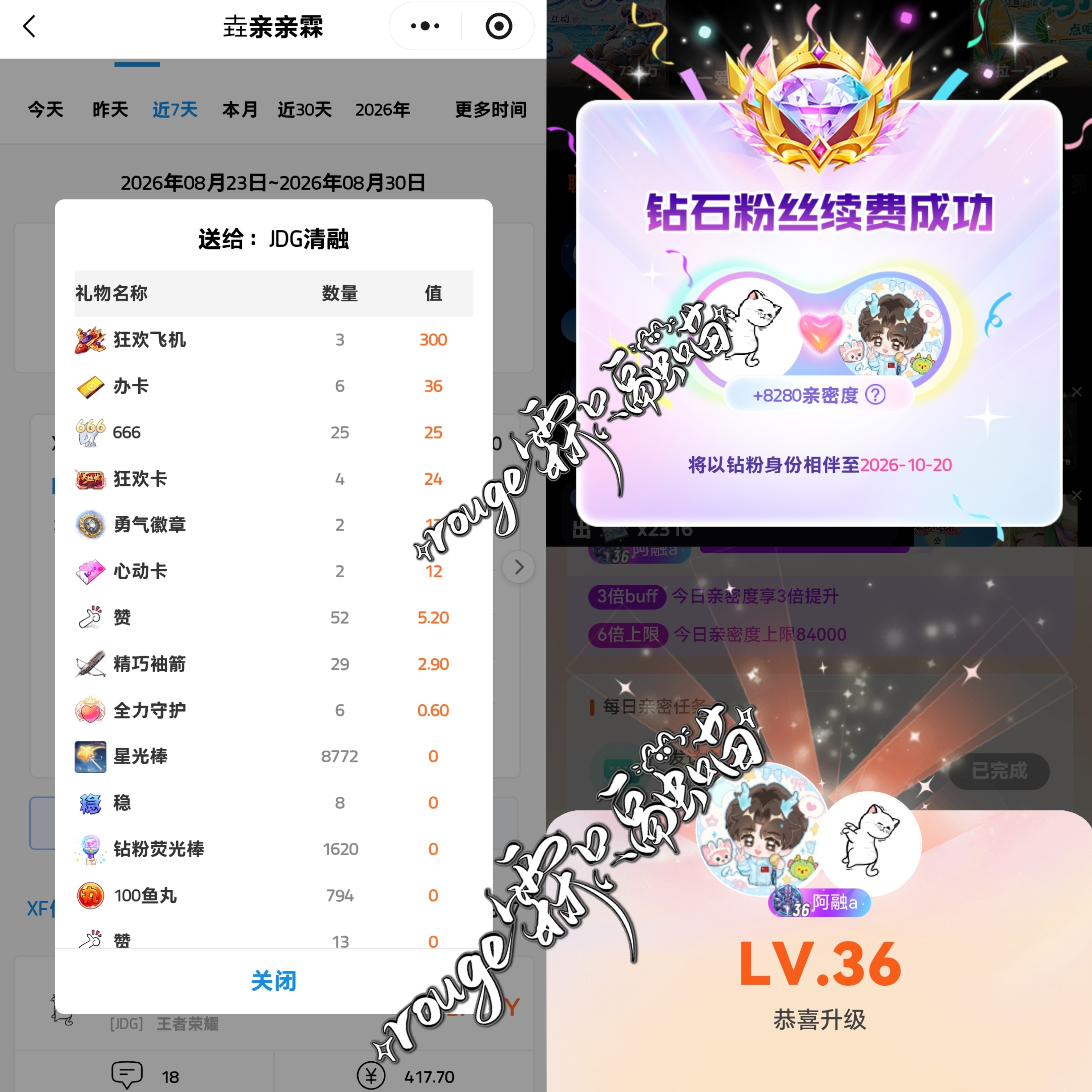 小姐姐你不是说这个粉丝节不好不想怎么孝吗我怎么看着你孝的三百多加一个钻粉觉得不对