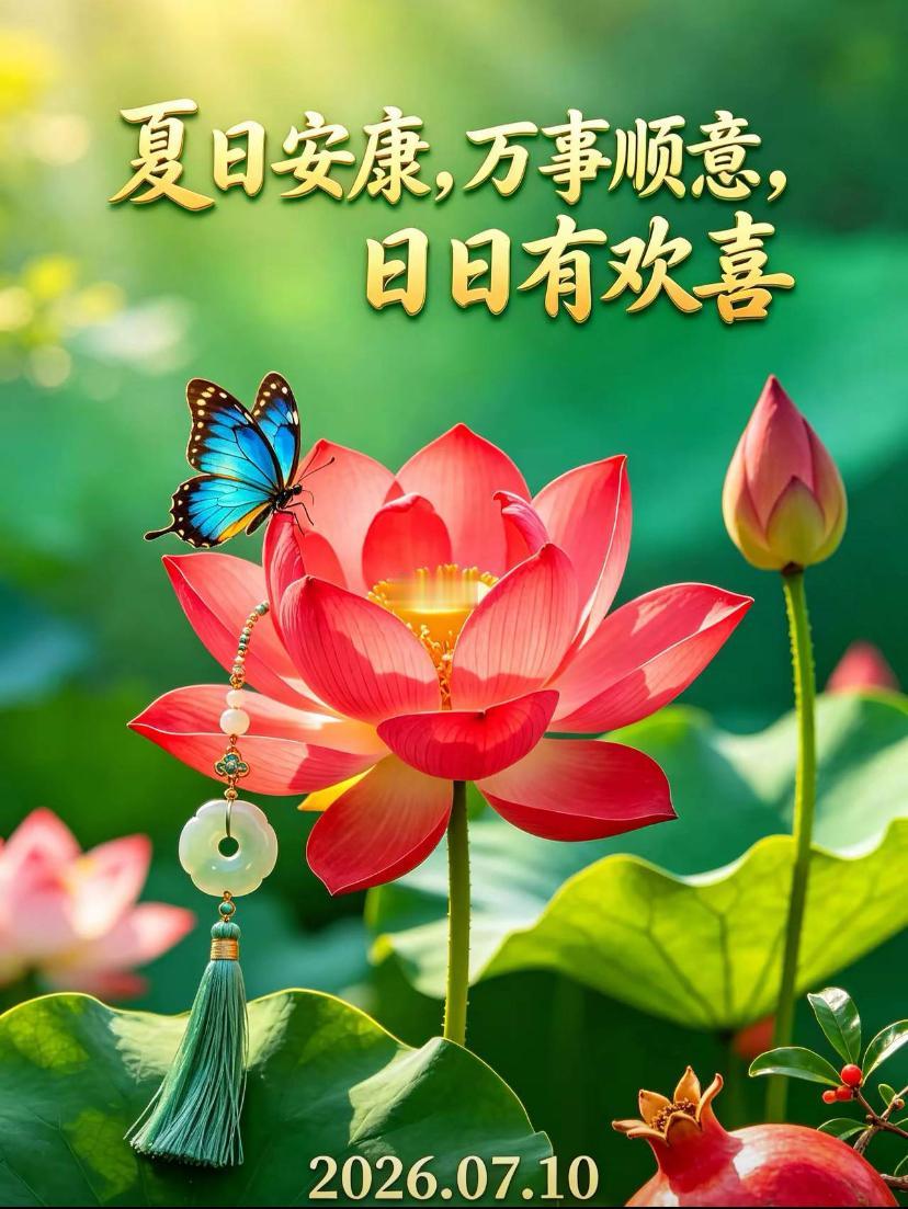 🌺2026 年 7 月 10 日，夏风轻拂，荷香满溢🌺

🌿🌸早安安康！